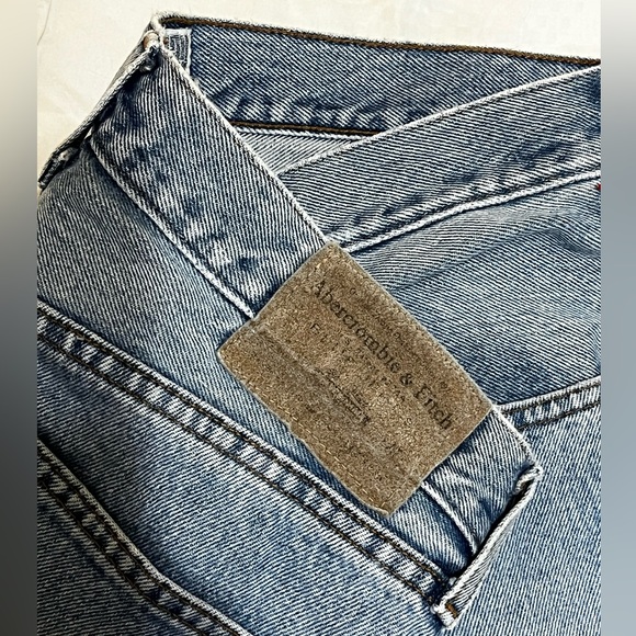 Vintage 90s Abercrombie & Fitch USA Made Mom 100% Cotton Jeans Size 10 - Picture 5 of 9